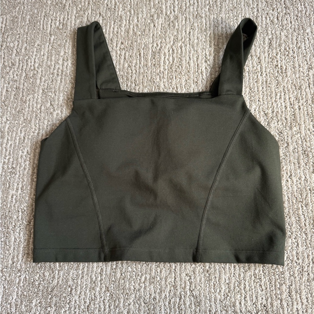 BYLT Olive Green Sports Bra Cropped Tank Top
